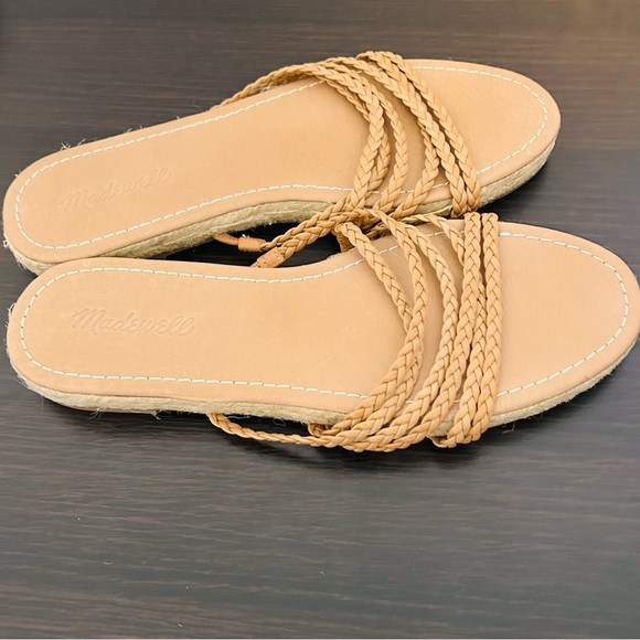 NEW MADEWELL The Kathryn Espadrille Slide Sandal in Leather Size 9 - Picture 8 of 9
